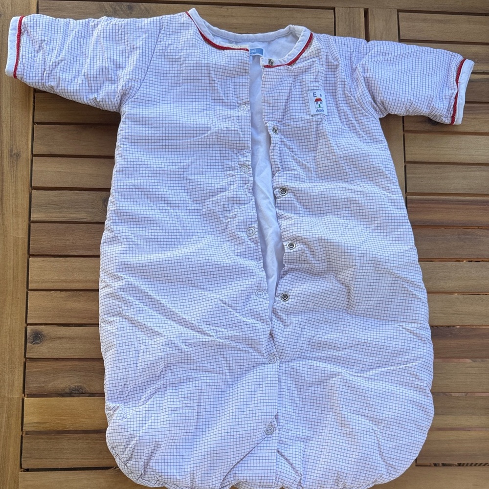 Jacadi Paris Baby Cotton Sleep Sack - White and Red
